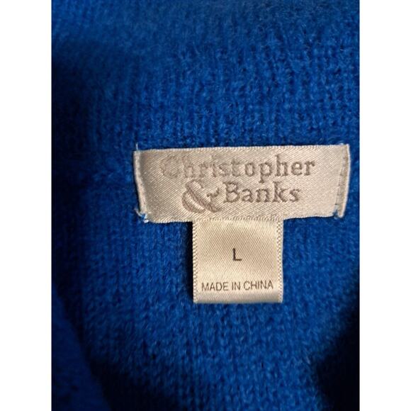 C24 Christopher & Banks Womens Jacket Size Lg Wool Faux Button Front 3/4 Sleeve - Picture 9 of 10